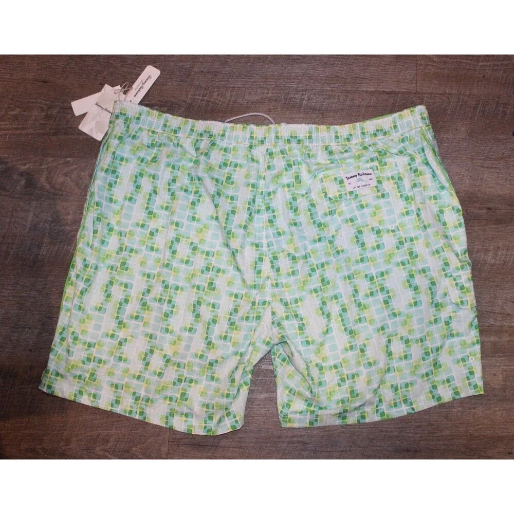 TOMMY BAHAMA Men's Big & Tall Baja Tide Swim TR Turquoise Swim Trunks 4XLB